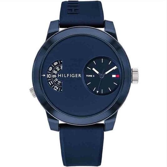 Buy Tommy Hilfiger Mens Quartz Silicone Strap Blue Dial 44mm Watch - 1791556 in Pakistan