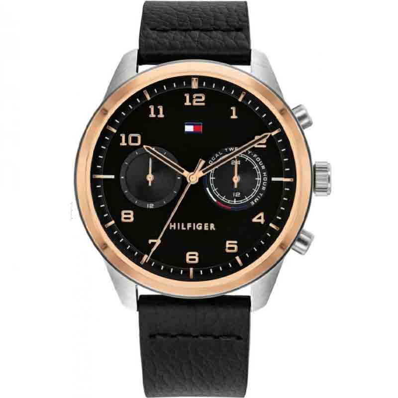 Buy Tommy Hilfiger Quartz Leather Strap Black Dial 44mm Watch for Men - 1791786 in Pakistan