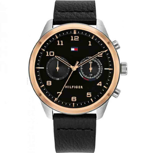 Buy Tommy Hilfiger Quartz Leather Strap Black Dial 44mm Watch for Men - 1791786 in Pakistan
