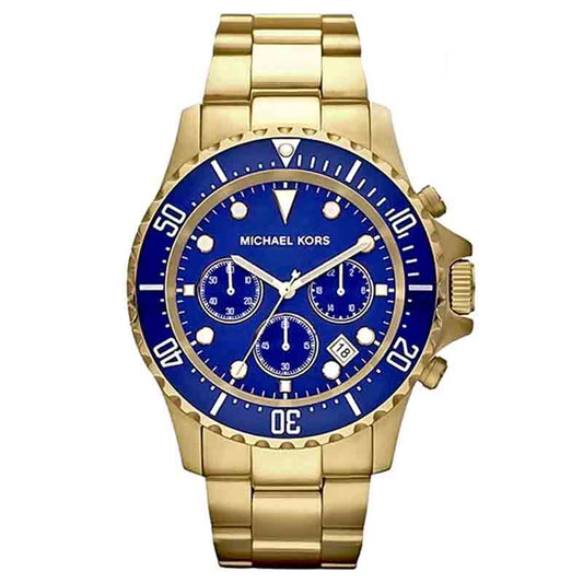 Buy Michael Kors Mens Gold Stainless Steel Blue Dial 45mm Watch - Mk8267 in Pakistan