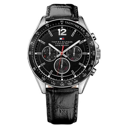 Buy Tommy Hilfiger Quartz Leather Strap Black Dial 46mm Watch for Men - 1791117 in Pakistan