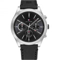 Buy Tommy Hilfiger Mens Quartz Black Leather Strap Black Dial 44mm Watch - 1791740 in Pakistan
