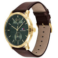 Buy Tommy Hilfiger Mens Quartz Brown Leather Strap Green Dial 41mm Watch - 1791607 in Pakistan