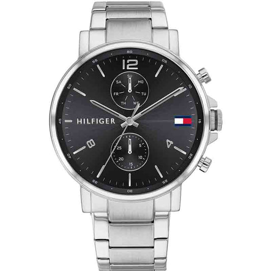 Buy Tommy Hilfiger Mens Quartz Silver Stainless Steel Black Dial 44mm Watch - 1710413 in Pakistan