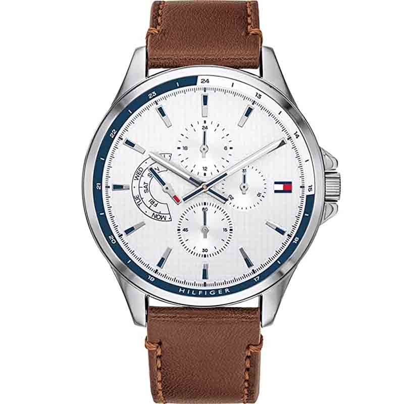 Buy Tommy Hilfiger Quartz Leather Strap White Dial 44mm for Men Watch - 1791614 in Pakistan