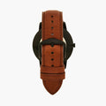Buy Men's Quartz Brown Leather Strap Black Dial 44Mm Watch in Pakistan