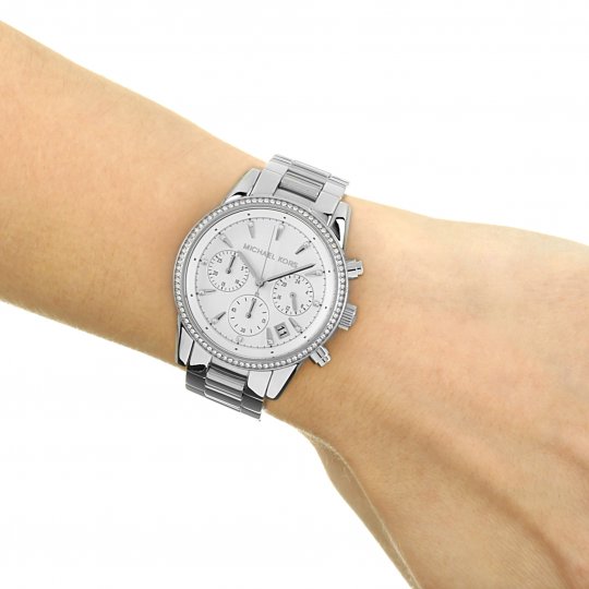 Buy Michael Kors Womens Quartz Ritz Silver Stainless Steel White Dial 37mm Watch - Mk6428 in Pakistan
