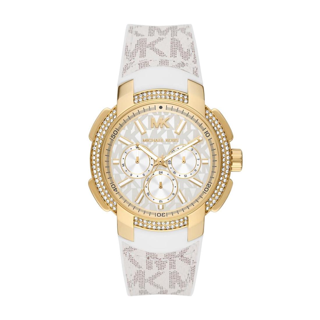 Buy Michael Kors Womens Quartz Sidney White Silicone Strap White Dial 42mm Watch - Mk7221 in Pakistan