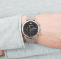 Buy Emporio Armani Men’s Chronograph Stainless Steel Black Dial 43mm Watch - AR11104 in Pakistan
