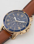 Buy Fossil Men's Quartz Brown Leather Strap Blue Dial 44mm Watch FS5268 in Pakistan