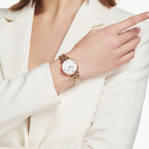 Buy Emporio Armani Womens Rose Gold Stainless Steel White Dial 32mm Watch - Ar11267 in Pakistan