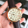 Buy Men's Chronograph Quartz Grant Brown Leather Strap White Dial 44Mm Watch in Pakistan