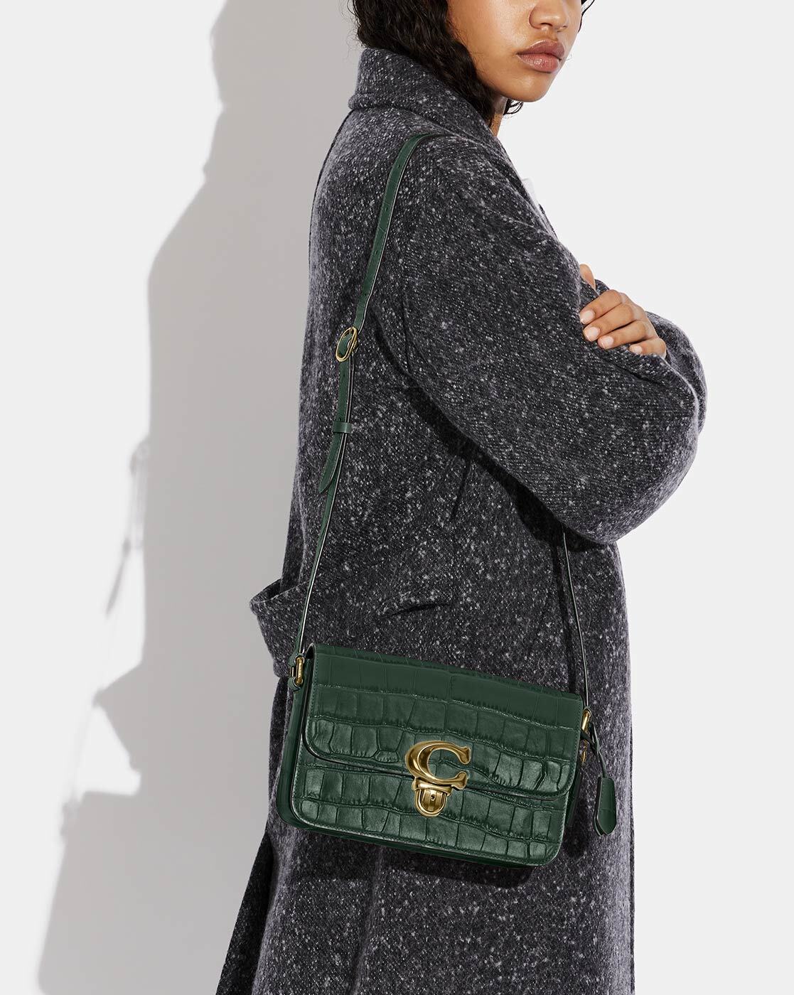 Buy Coach Studio Croc Embossed Bag Medium - Green in Pakistan