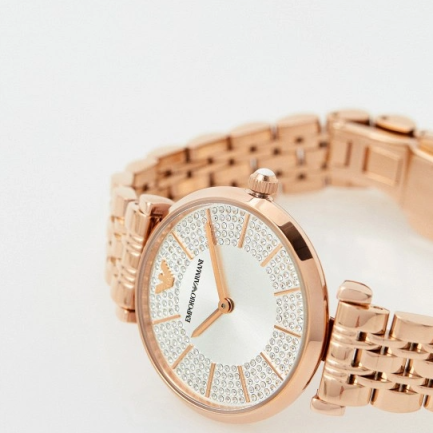 Buy Emporio Armani Women's Quartz Rose Gold Stainless Steel Silver Dial 32mm Watch AR11446 in Pakistan