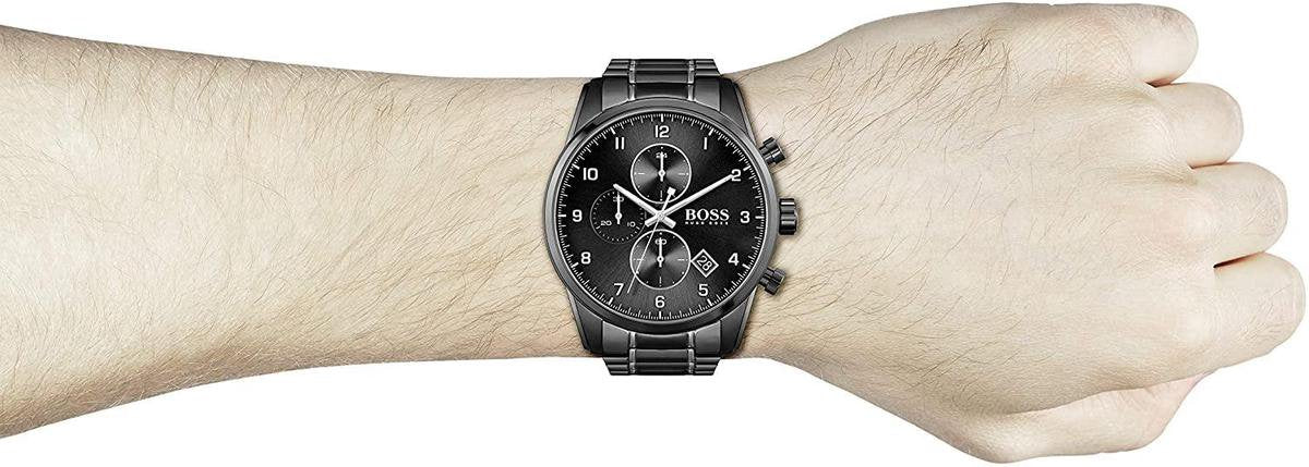 Buy Hugo Boss Mens Quartz Skymaster Chrono Black Stainless Steel Black Dial 44mm Watch - 1513785 in Pakistan