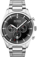Buy Hugo Boss Mens Chronograph Silver Stainless Steel Black Dial 44mm Watch - 1513712 in Pakistan