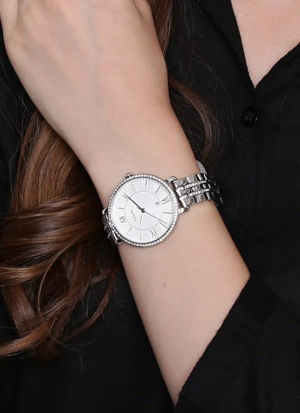 Buy Quartz Silver Stainless Steel Silver Dial 36Mm Watch For Women in Pakistan