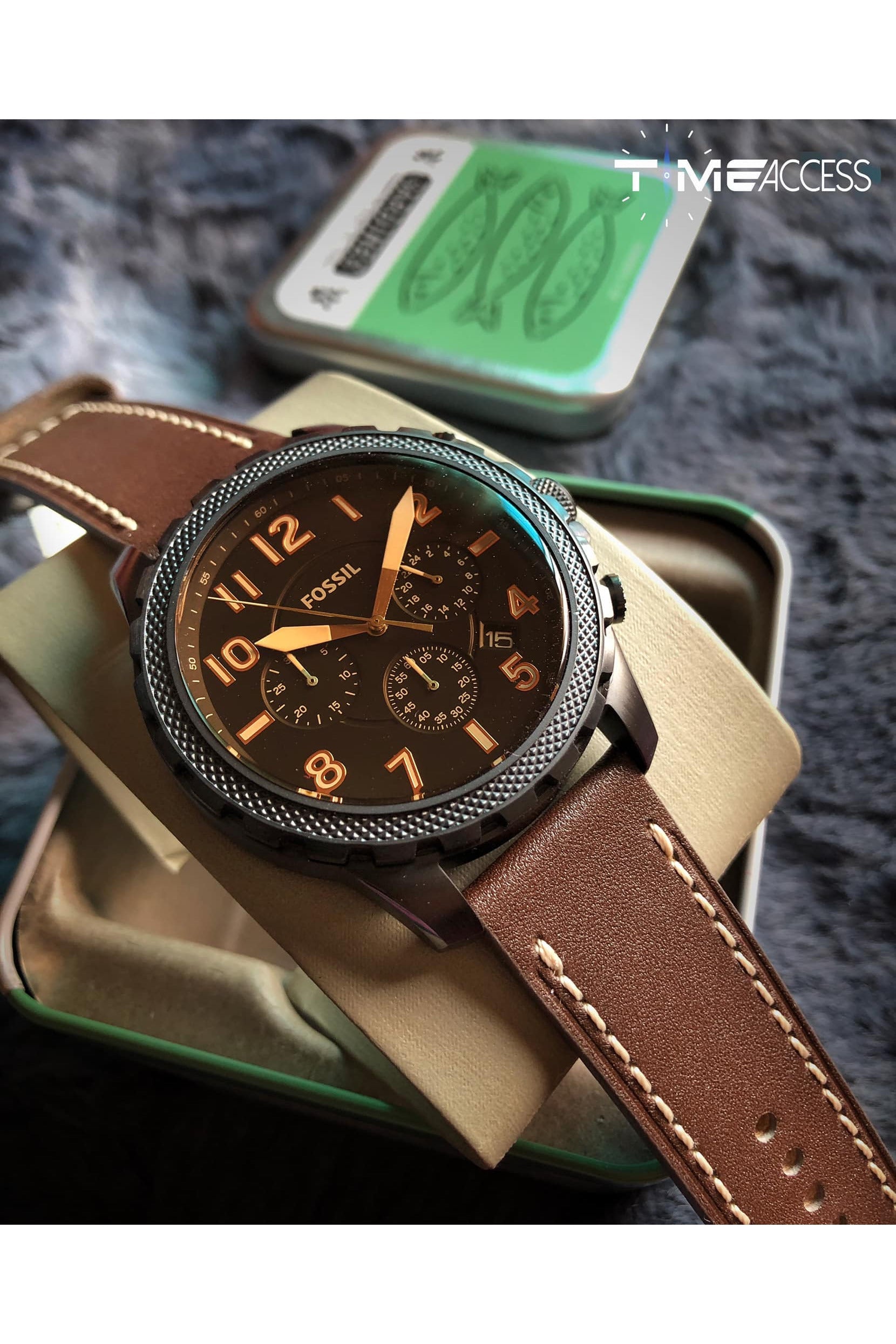 Buy Fossil Men's Quartz Brown Leather Strap Black Dial 46mm Watch FS5601 in Pakistan