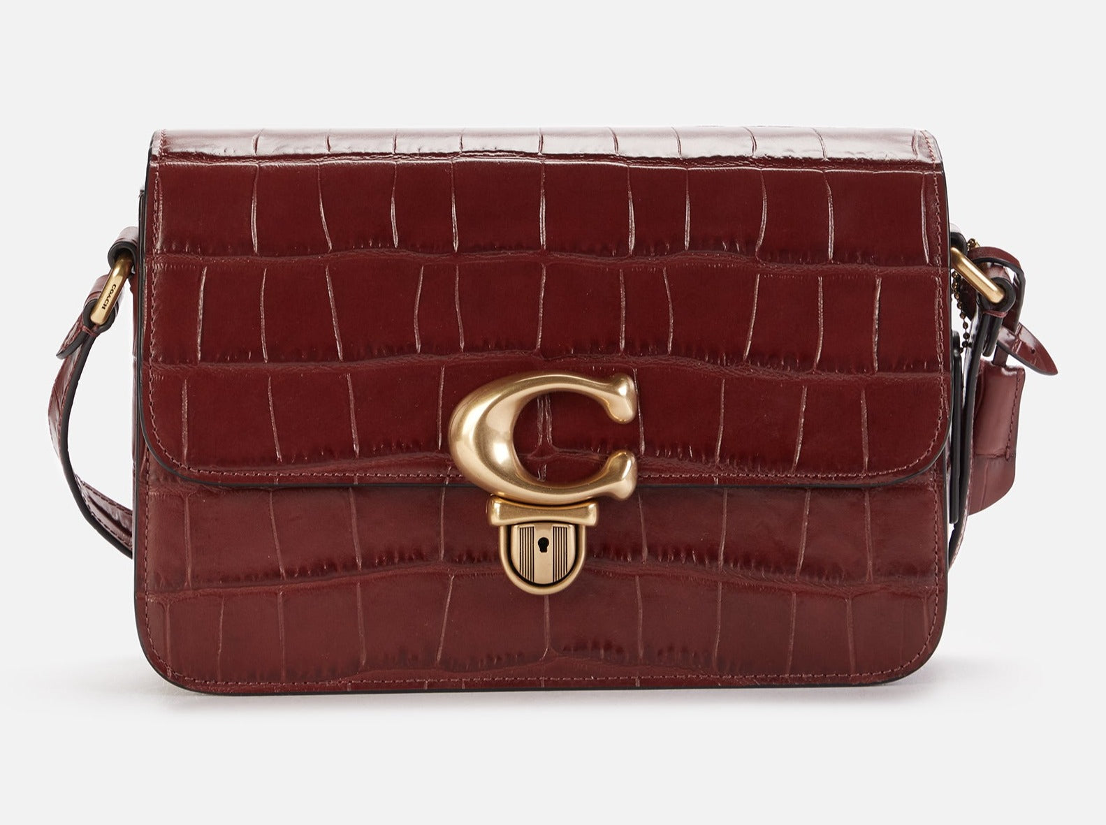 Buy Coach Studio Croc Embossed Bag Medium - Wine in Pakistan
