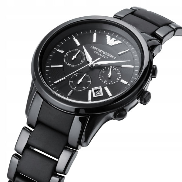 Buy Emporio Armani Mens Chronograph Quartz Stainless Steel Black Dial 43mm Watch - Ar1452 in Pakistan