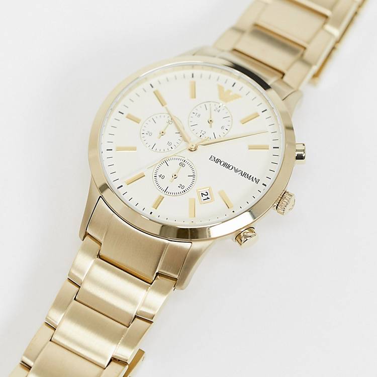 Buy Emporio Armani Mens Chronograph Quartz Stainless Steel Off White Dial 43mm Watch - Ar11332 in Pakistan