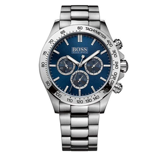 Buy Hugo Boss Mens Chronograph Quartz Stainless Steel Blue Dial 46mm Watch - 1512963 in Pakistan
