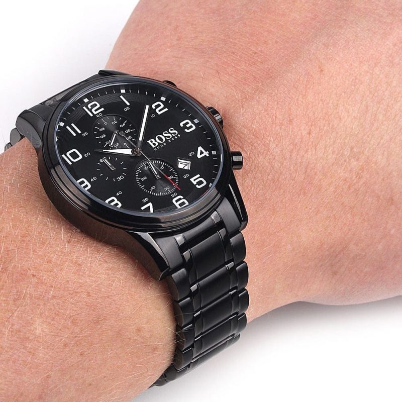Buy Hugo Boss Chronograph Quartz Stainless Steel Black Watch for Men - 1513180 in Pakistan