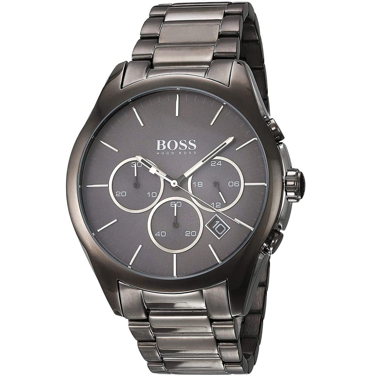 Buy Hugo Boss Mens Chronograph Quartz Onyx Stainless Steel Grey Dial 44mm Watch - 1513364 in Pakistan