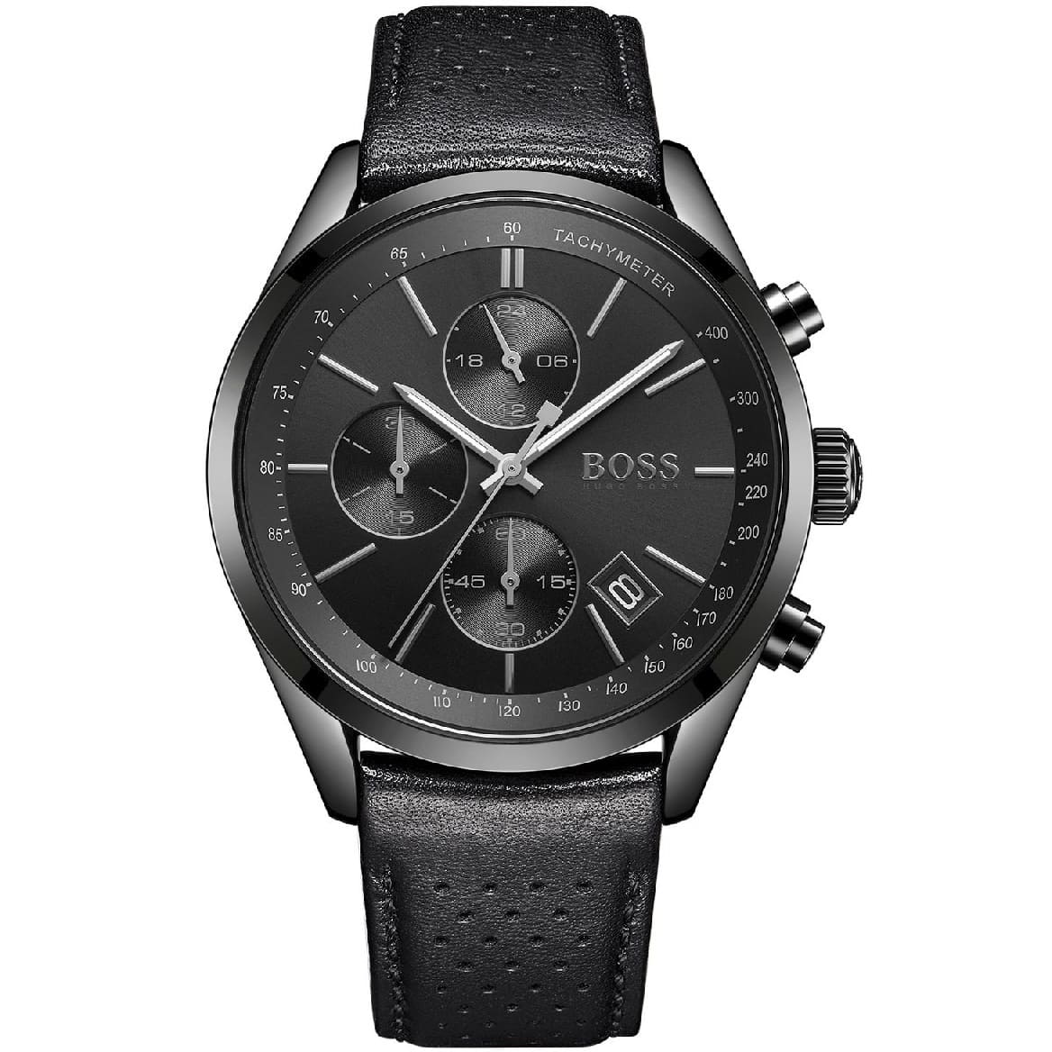 Buy Hugo Boss Mens Chronograph Quartz Leather Strap Black Dial 44mm Watch - 1513474 in Pakistan