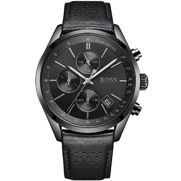 Buy Hugo Boss Mens Chronograph Quartz Leather Strap Black Dial 44mm Watch - 1513474 in Pakistan