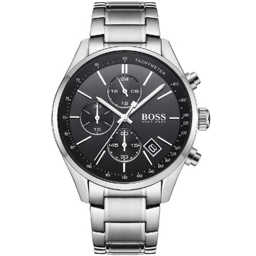 Buy Hugo Boss Mens Chronograph Quartz Grand Prix Stainless Steel Black Dial 44mm Watch - 1513477 in Pakistan