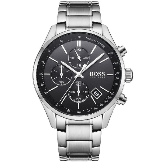 Buy Hugo Boss Mens Chronograph Quartz Grand Prix Stainless Steel Black Dial 44mm Watch - 1513477 in Pakistan