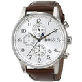 Buy Hugo Boss Mens Quartz Brown Leather Strap Silver Dial 44mm Watch - 1513495 in Pakistan