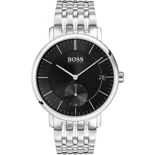Buy Hugo Boss Mens Chronograph Quartz Silver Stainless Steel Black Dial 40mm Watch - 1513641 in Pakistan