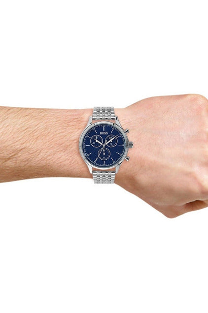 Buy Hugo Boss Men’s Chronograph Quartz Stainless Steel Blue Dial 44mm Watch 1513653 in Pakistan