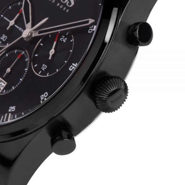 Buy Hugo Boss Mens Chronograph Quartz Stainless Steel Black Dial 44mm Watch - 1513714 in Pakistan