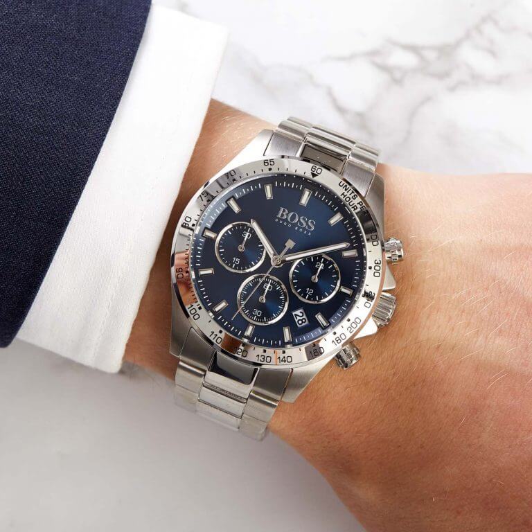 Buy Hugo Boss Mens Chronograph Hero Sport Stainless Steel Blue Dial 45mm Watch - 1513755 in Pakistan