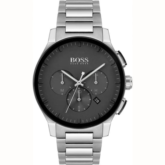 Buy Hugo Boss Mens Chronograph Quartz Stainless Steel Black Dial 44mm Watch - 1513762 in Pakistan