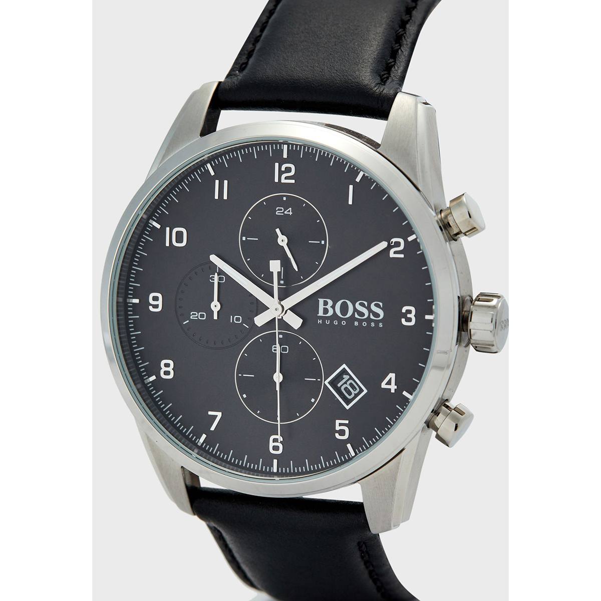 Buy Hugo Boss Quartz Black Leather Strap Black Dial 44mm Watch for Men - 1513782 in Pakistan