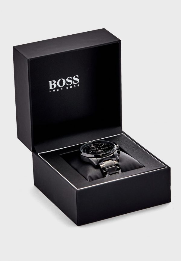 Buy Hugo Boss Mens Quartz Skymaster Chrono Black Stainless Steel Black Dial 44mm Watch - 1513785 in Pakistan