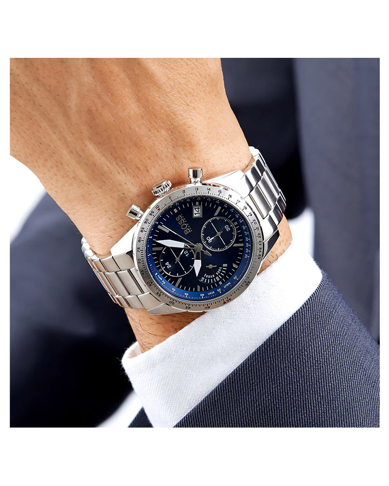 Buy Hugo Boss Mens Chronograph Quartz Talent Stainless Steel Blue Dial 42mm Watch - 1513582 in Pakistan