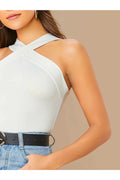 Buy SHEIN BAE Form-Fitting Crisscross Halter Top in Pakistan