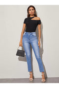 Buy SHEIN Ribbed Cutout One-Shoulder Top in Pakistan