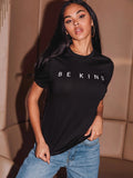 Buy Shein Ezwear Letter Graphic Round Neck Tee in Pakistan