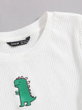 Buy Shein Ezwear Cartoon Embroidered Rib Knit Crop Top in Pakistan