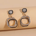 Buy Shein Rhinestone Decor Geometric Earrings - Yellow Gold in Pakistan