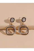 Buy Shein Rhinestone Decor Geometric Earrings - Yellow Gold in Pakistan