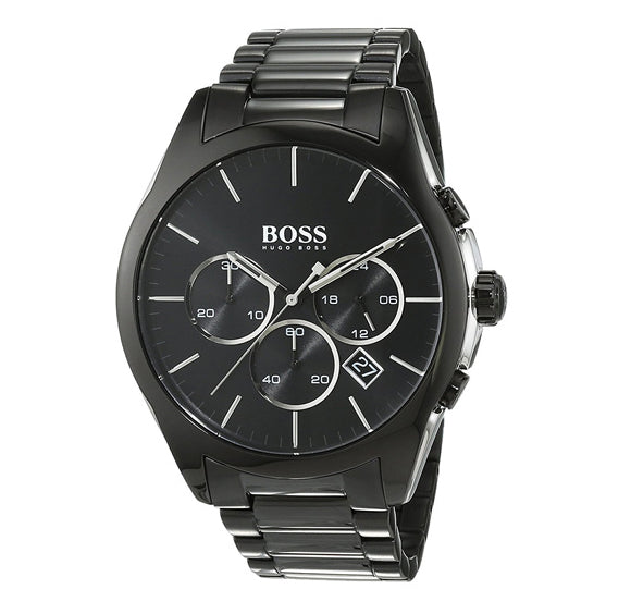 Buy Hugo Boss Mens Chronograph Quartz Onyx Stainless Steel Black Dial 46mm Watch - 1513365 in Pakistan