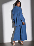 Buy Shein Bae High Low Blouse & Wide Leg Pants Set in Pakistan