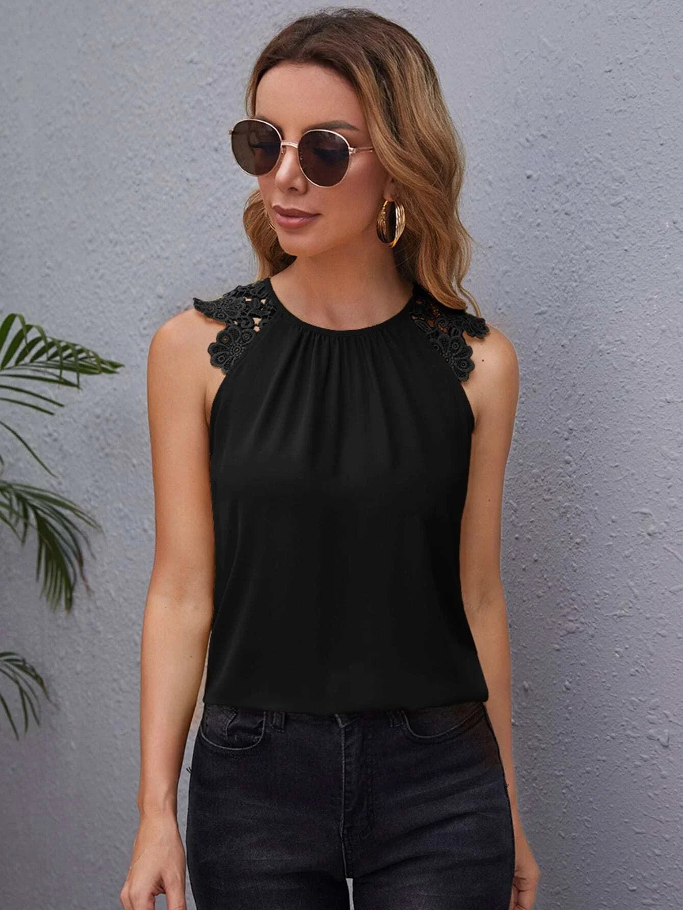 Buy Shein Guipure Lace Solid Top in Pakistan